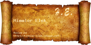 Himmler Elek névjegykártya